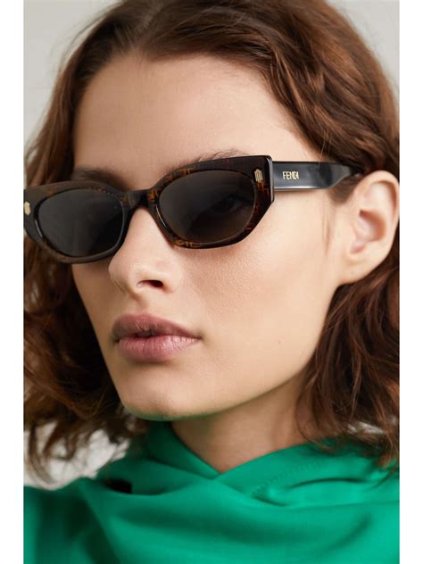 fendi cat-eye tortoiseshell acetate sunglasses